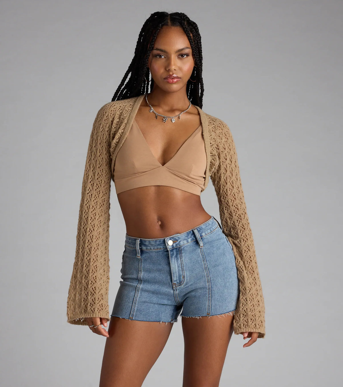 Feeling Breezy Crochet Bolero Sweater