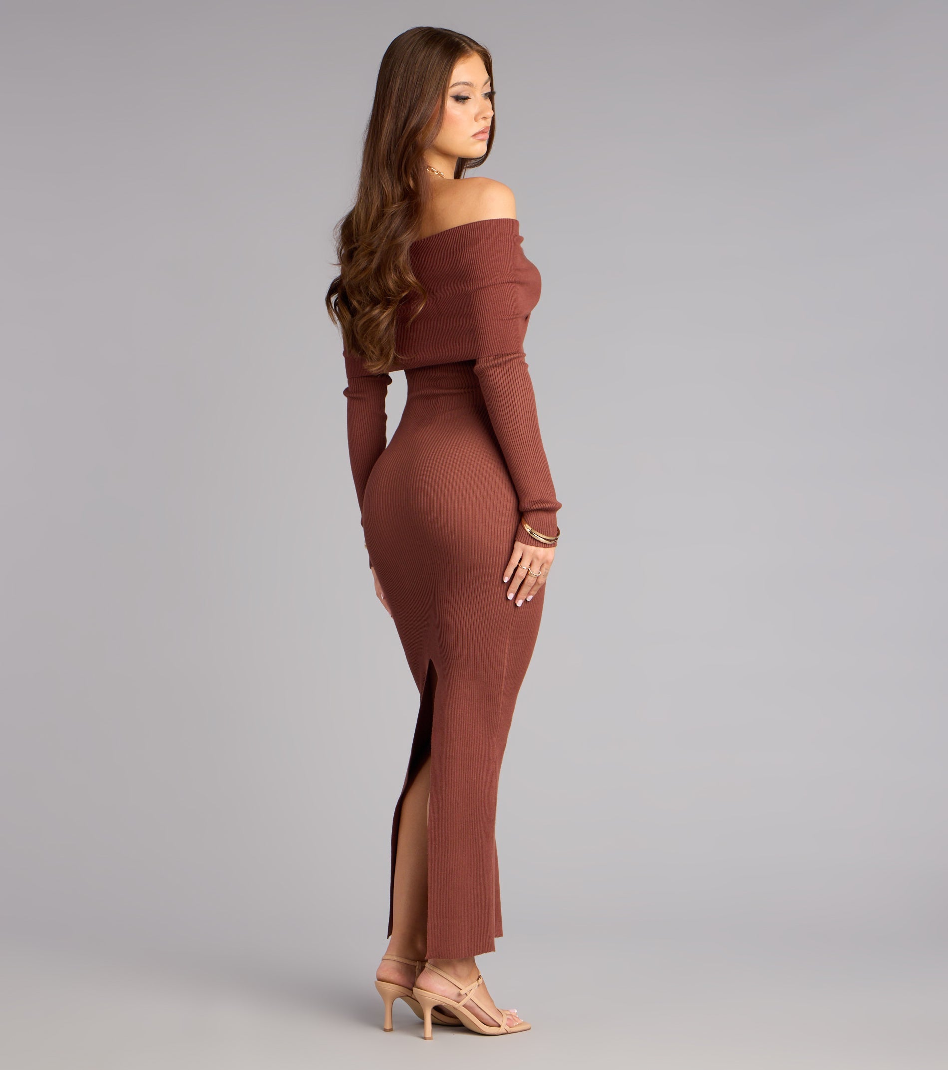 Quiet Luxe Off-The-Shoulder Maxi Dress