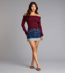Autumn Allure Off-The-Shoulder Sweater