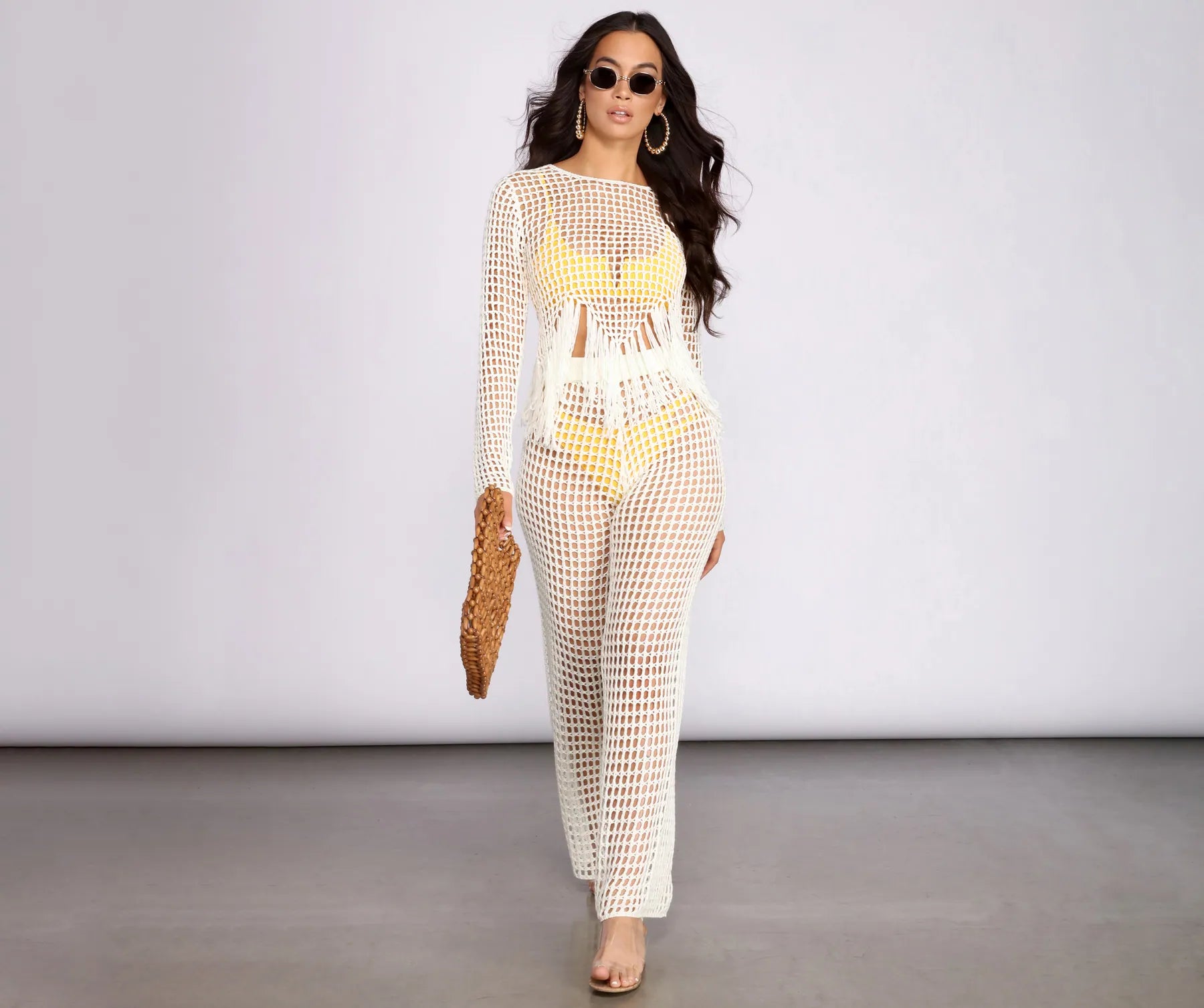 Crochet Fringe Hem Crop Top