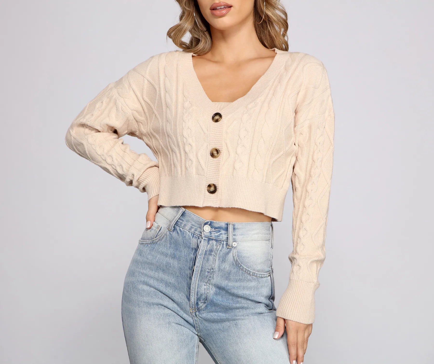 She's A Trendsetter Cable Knit Cardigan