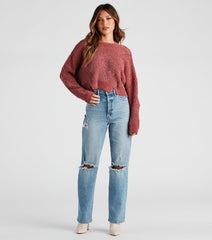Seasonal Treat Chenille Crop Sweater