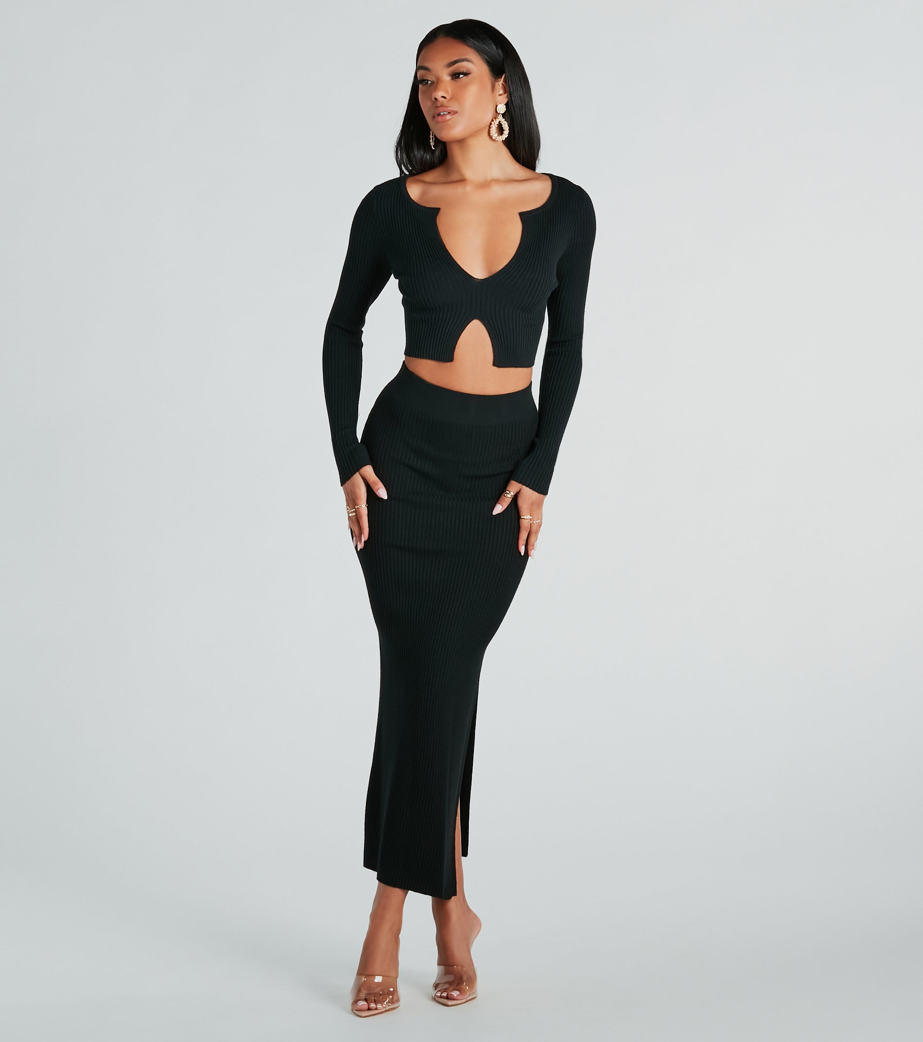 Twice The Love Rib Knit Crop Top