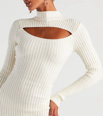 Winter Bliss Cutout Sweater Dress