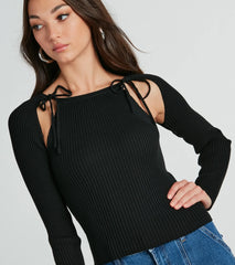 Cozy Allure Cutout Sweater Top