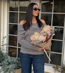 Cozy Factor Ribbed Knit Off-The-Shoulder Sweater