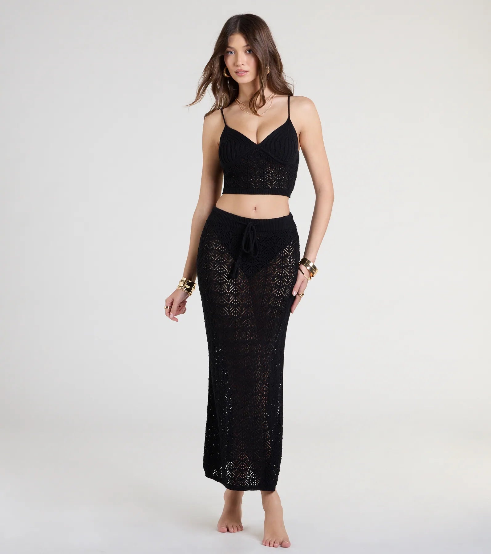 Bohemian Vibes Crochet Knit Crop Top