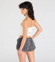 Cute Pickings Cherry Embroidered Tube Top