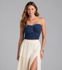 Summer Ready Strapless Knit Tube Top