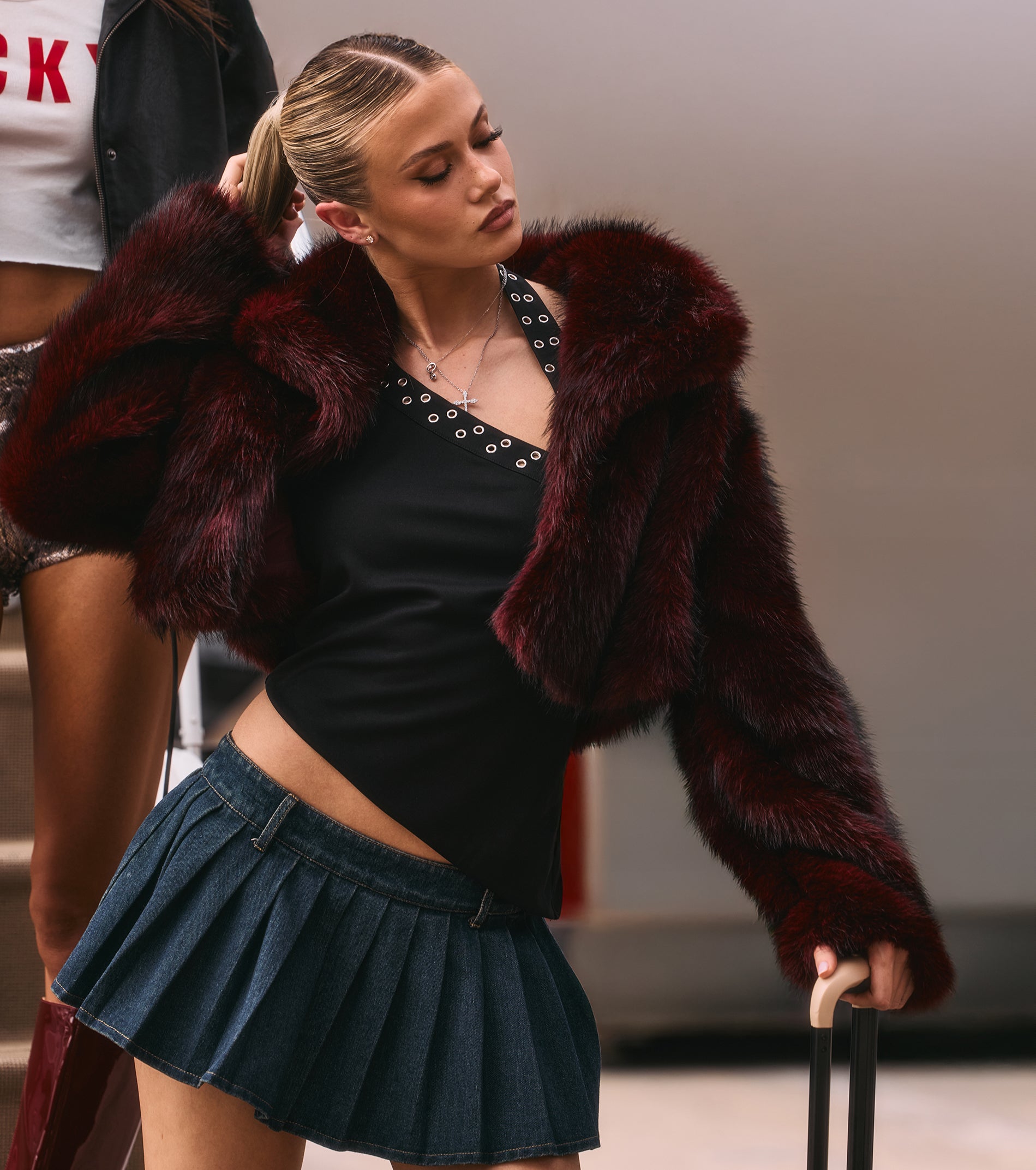 Drama Hour Faux Fur Cropped Jacket