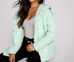 Lightweight Nylon Hooded Puffer Jacket