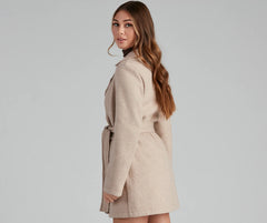 Elevated Chic Belted Faux Wool Coat