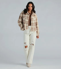 Cozy Days Faux Fur Plaid Shacket
