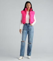 Layer Up Sleeveless Puffer Vest With Pockets