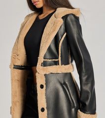 Runway Ready Convertible Faux Leather Trench Coat
