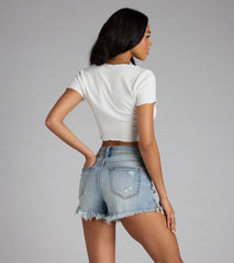 Flirt Served Tie-Front Crop Top