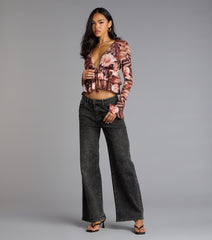 Falling Petals Floral Crop Top