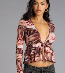 Falling Petals Floral Crop Top