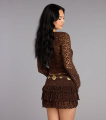 Sultry Sweet Lace Tie-Front Top