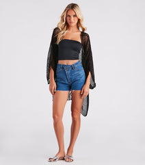 Shorebird Crochet Woven Kimono