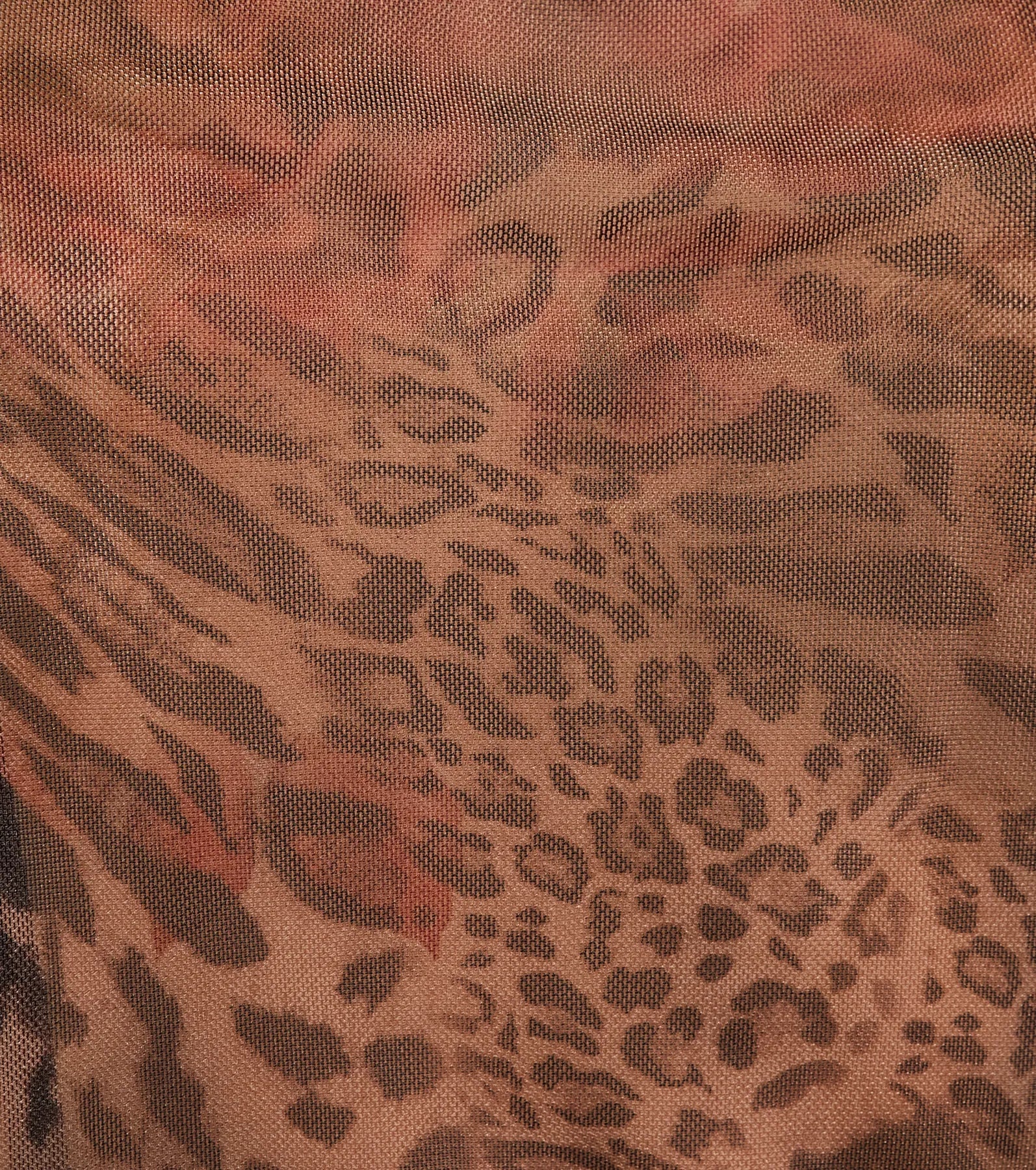 Wildly Sultry Tie-Front Leopard Rose Mesh Crop Top