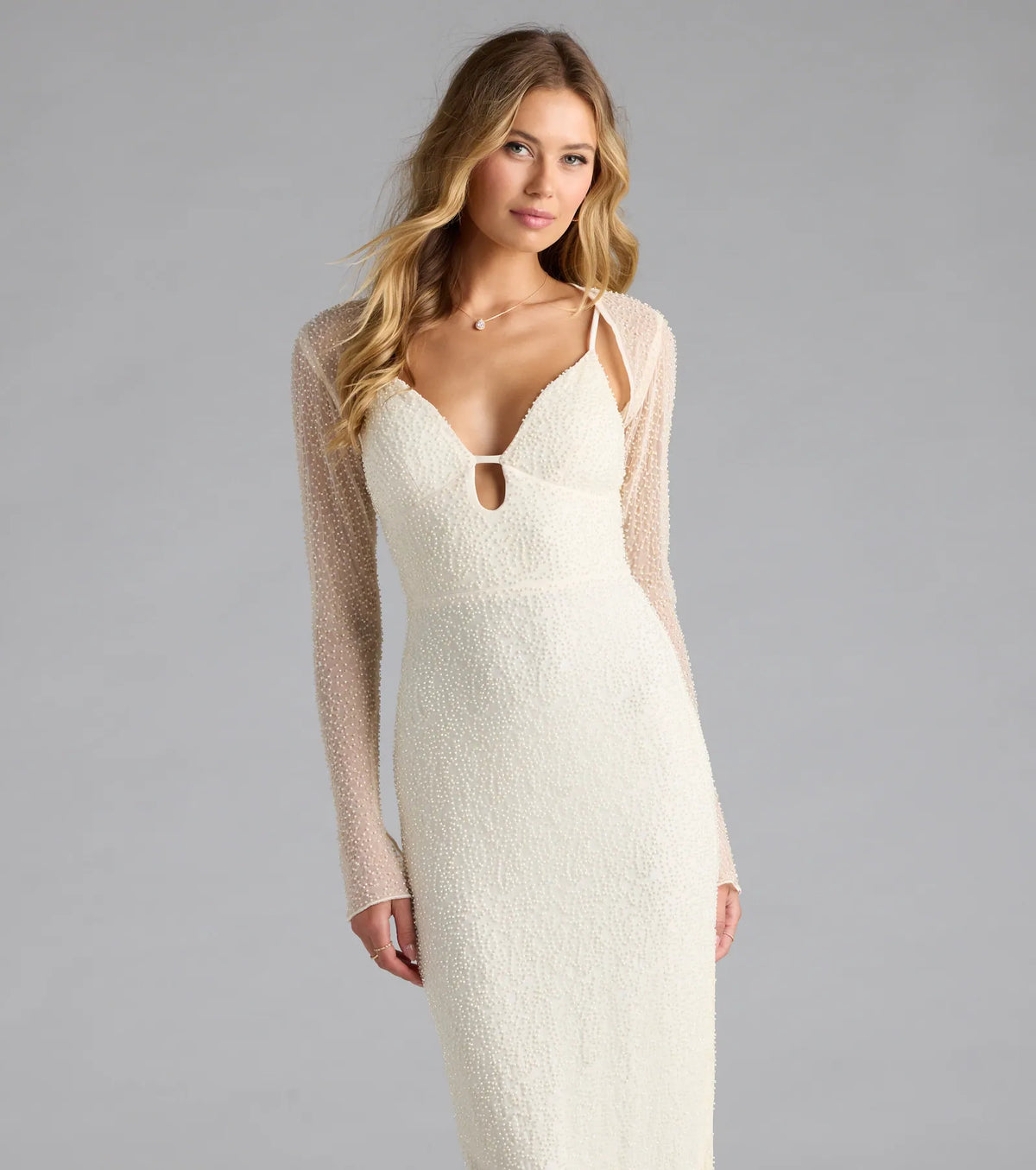 Luxe Layer Beaded Sheer Mesh Bolero