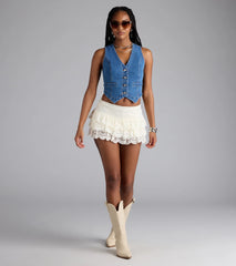 Hometown Cutie Button Denim Vest