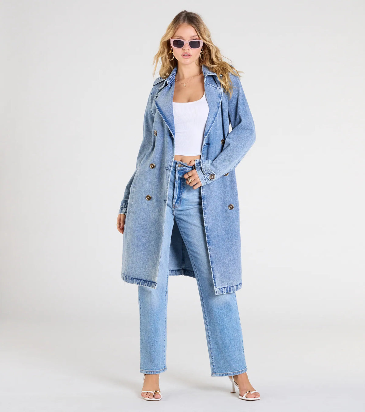 In The Stylish Trench Denim Coat