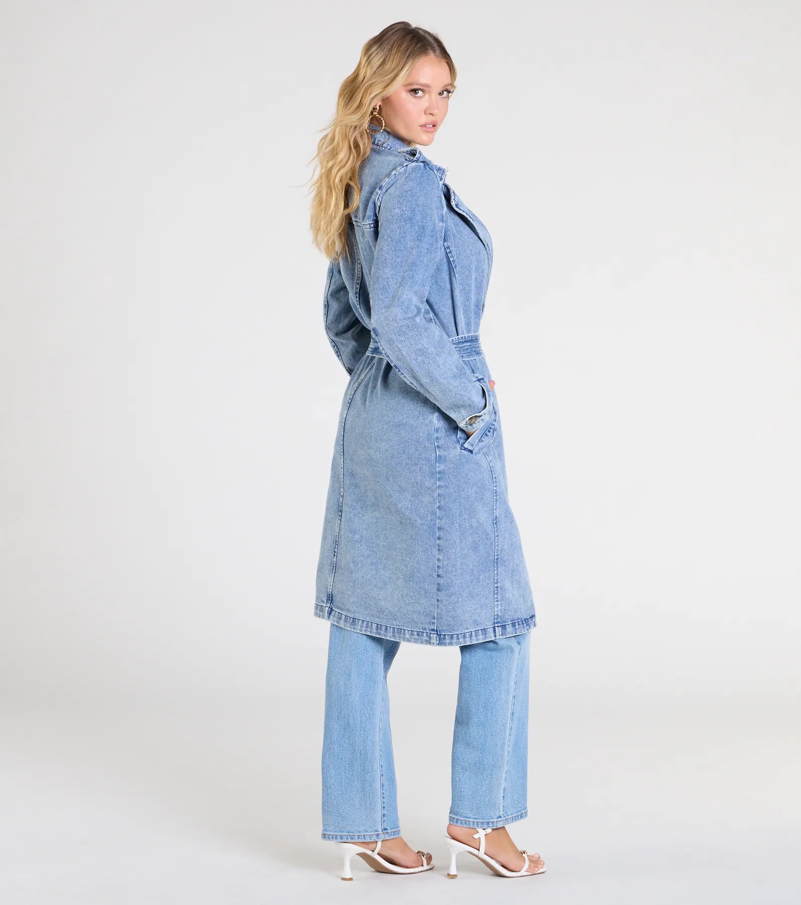 In The Stylish Trench Denim Coat
