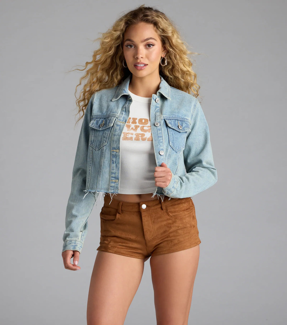 So Laid Back Frayed Crop Denim Jacket