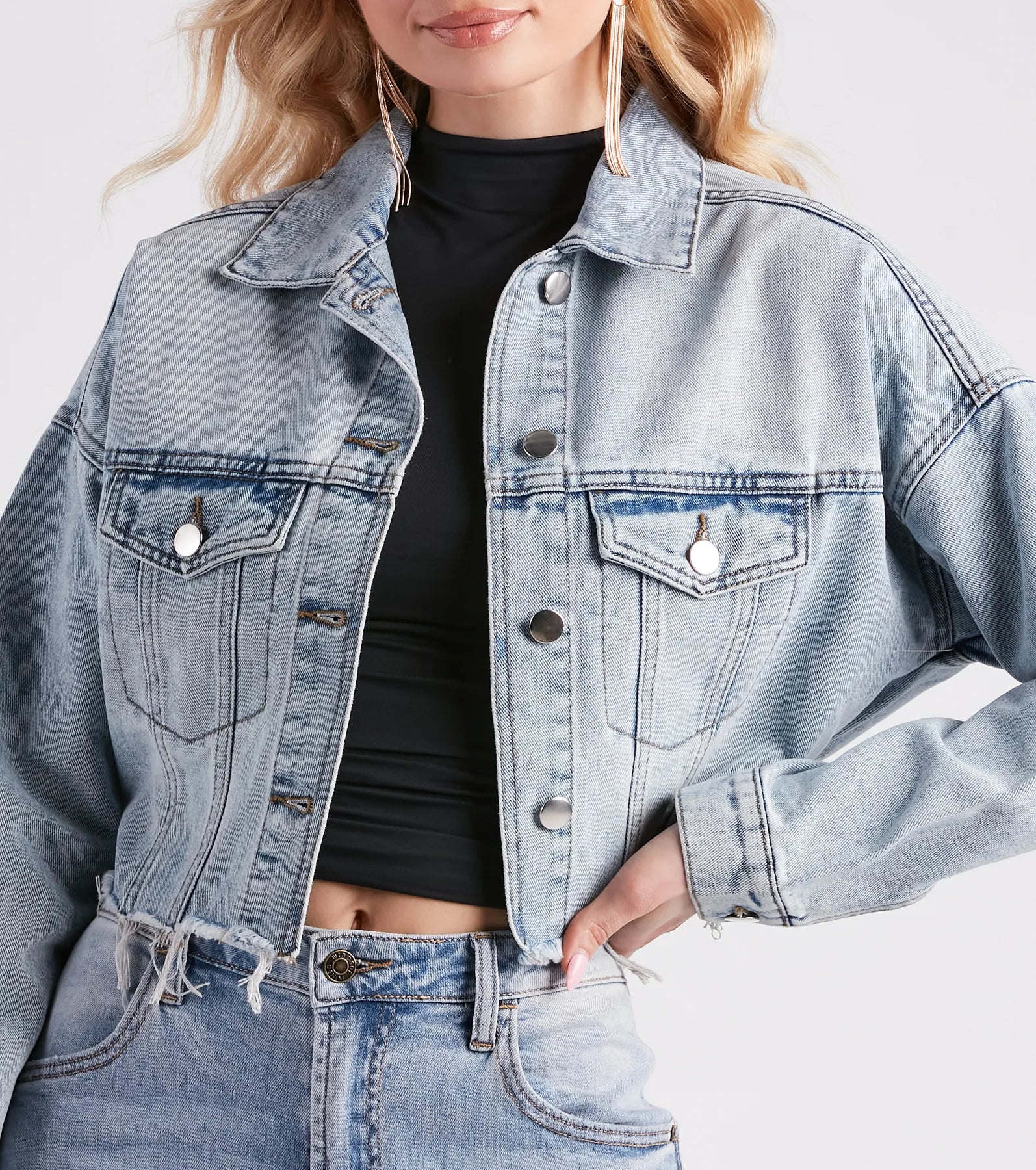 Feelin' Fresh Cropped Denim Jacket