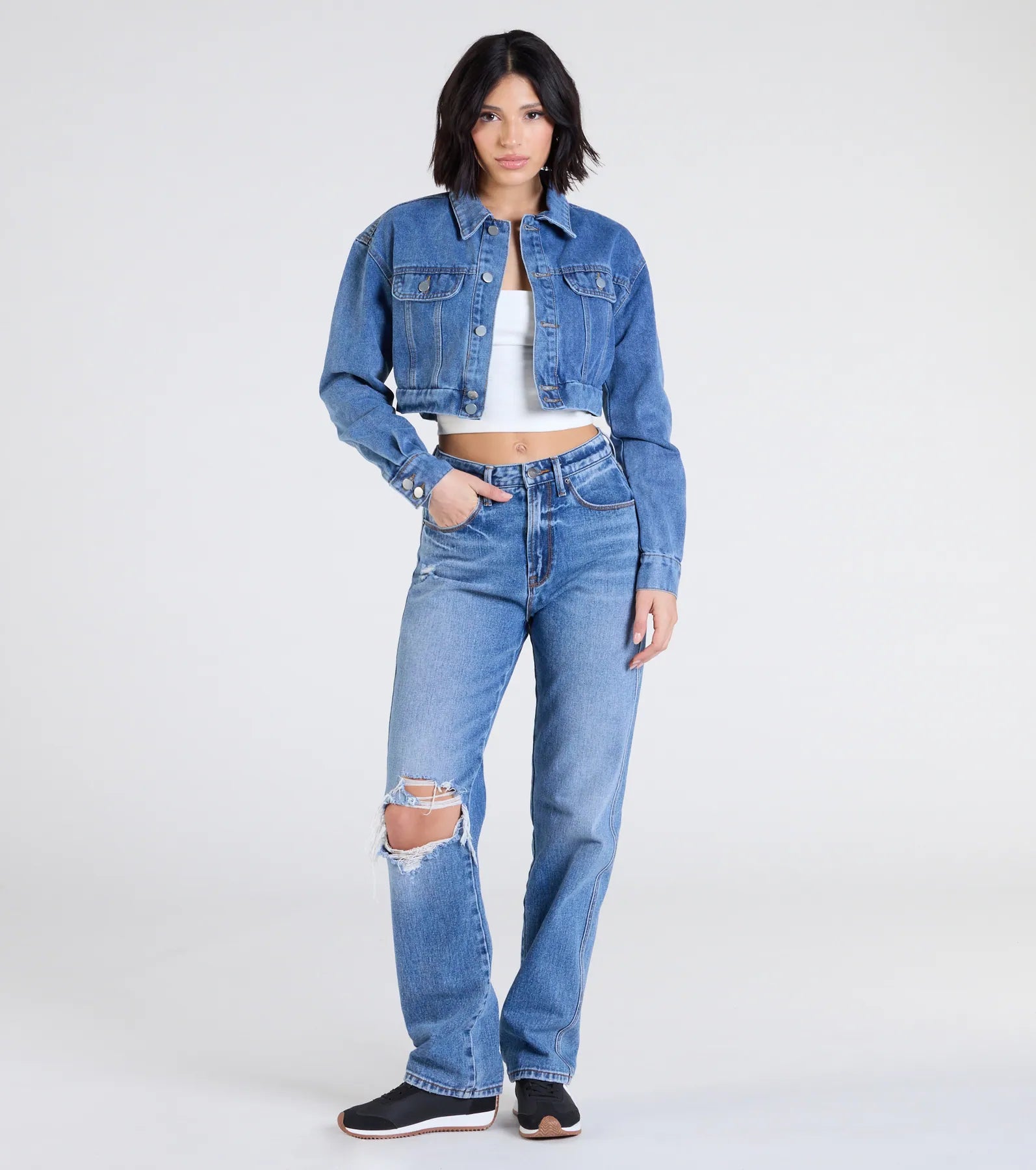 Casually Elevated Cropped Denim Jacket