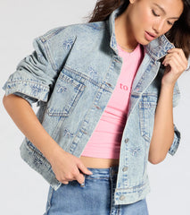 Iconic Cutie Bow Trucker Denim Jacket