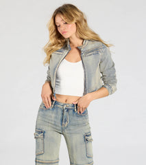 Trendy Arrival Denim Moto Jacket
