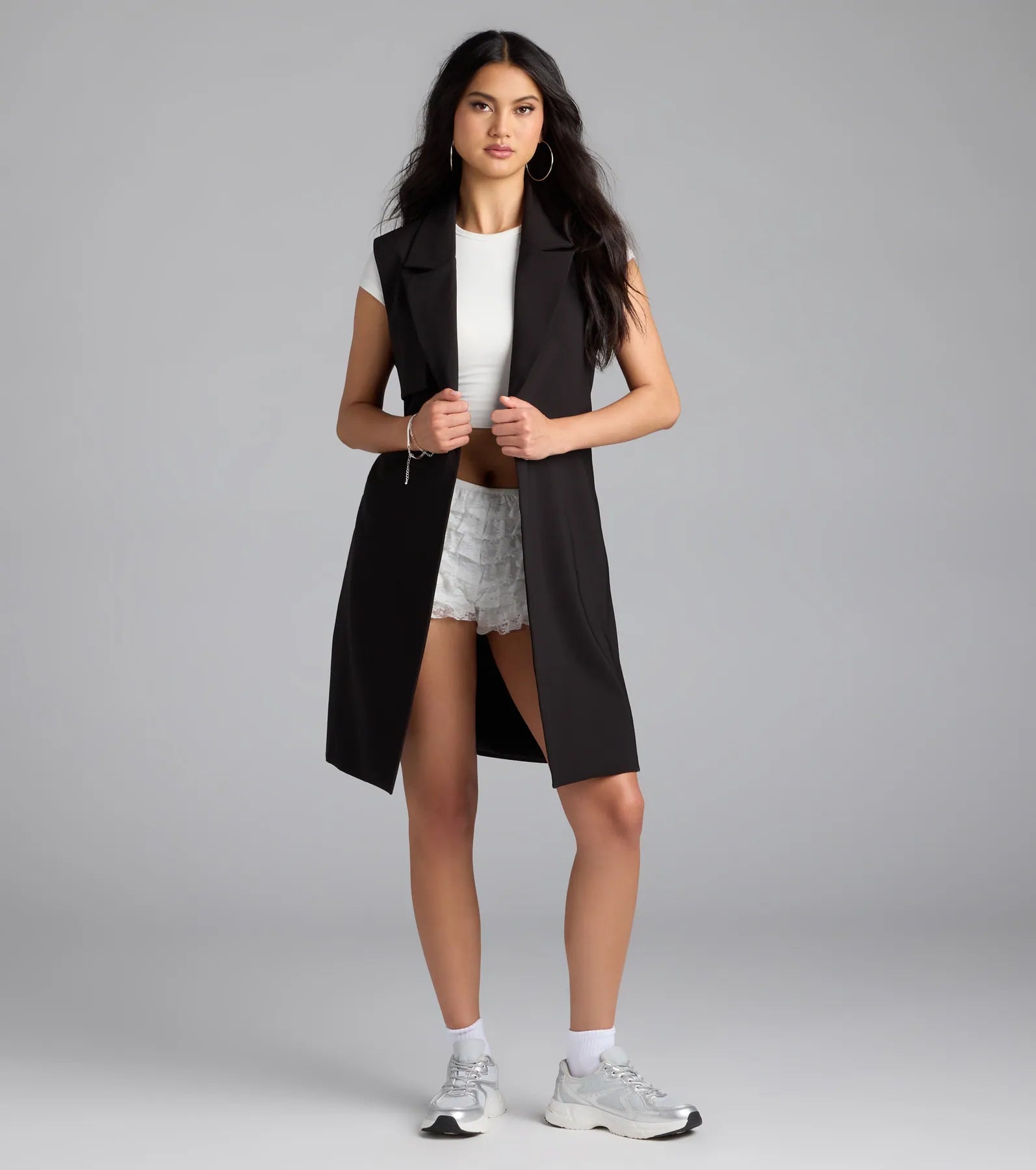 Leave It Me Belted Long Vest