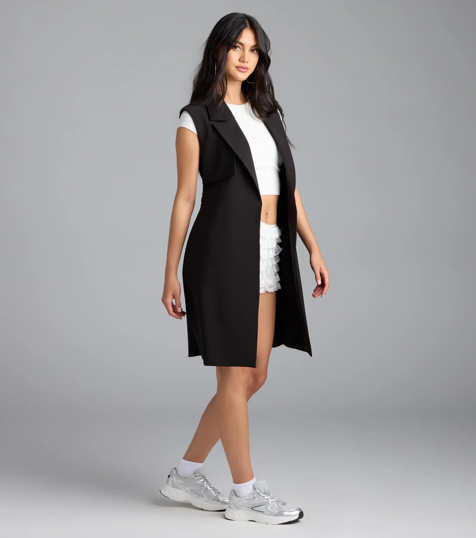 Leave It Me Belted Long Vest