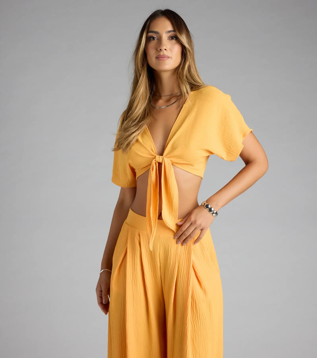 Weekend Vibes Tie-Front Crop Top