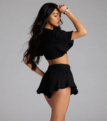 Effortless Chic Tie-Front Crop Top