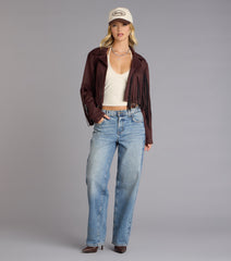 Trailblazer Faux Suede Fringe Jacket