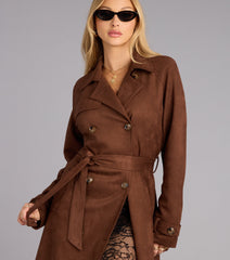 Suede Moment Belted Trench Coat