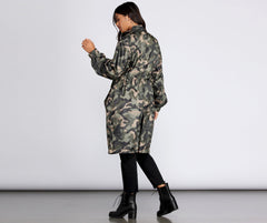 Long Line Camo Anorak Windbreaker