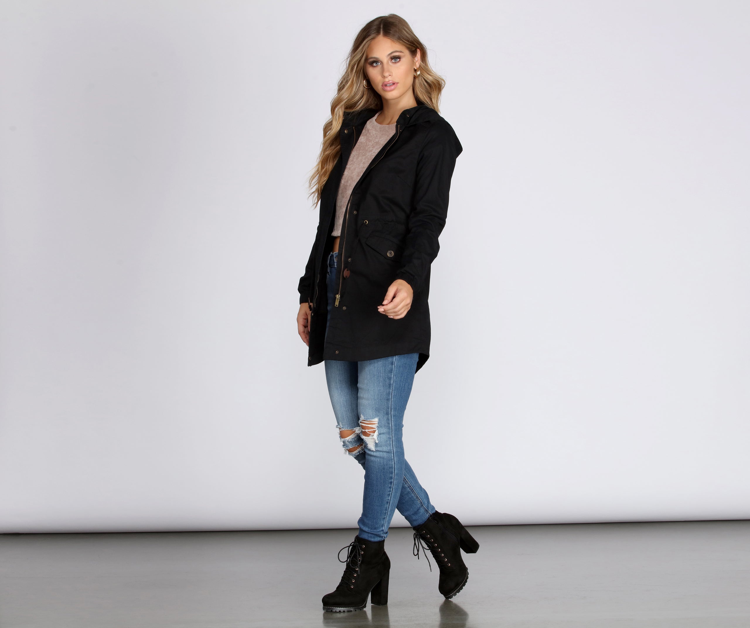 Fall In Line Longline Anorak