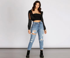 In The Sheer Mesh Nylon Cropped Jacket