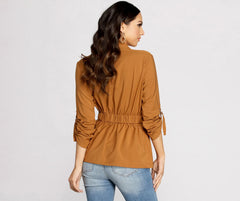 Movin' On Up Trench Blouse