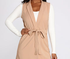 Belted and Poised Trench Vest