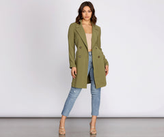 Cosmopolitan Chic Belted Trench Coat