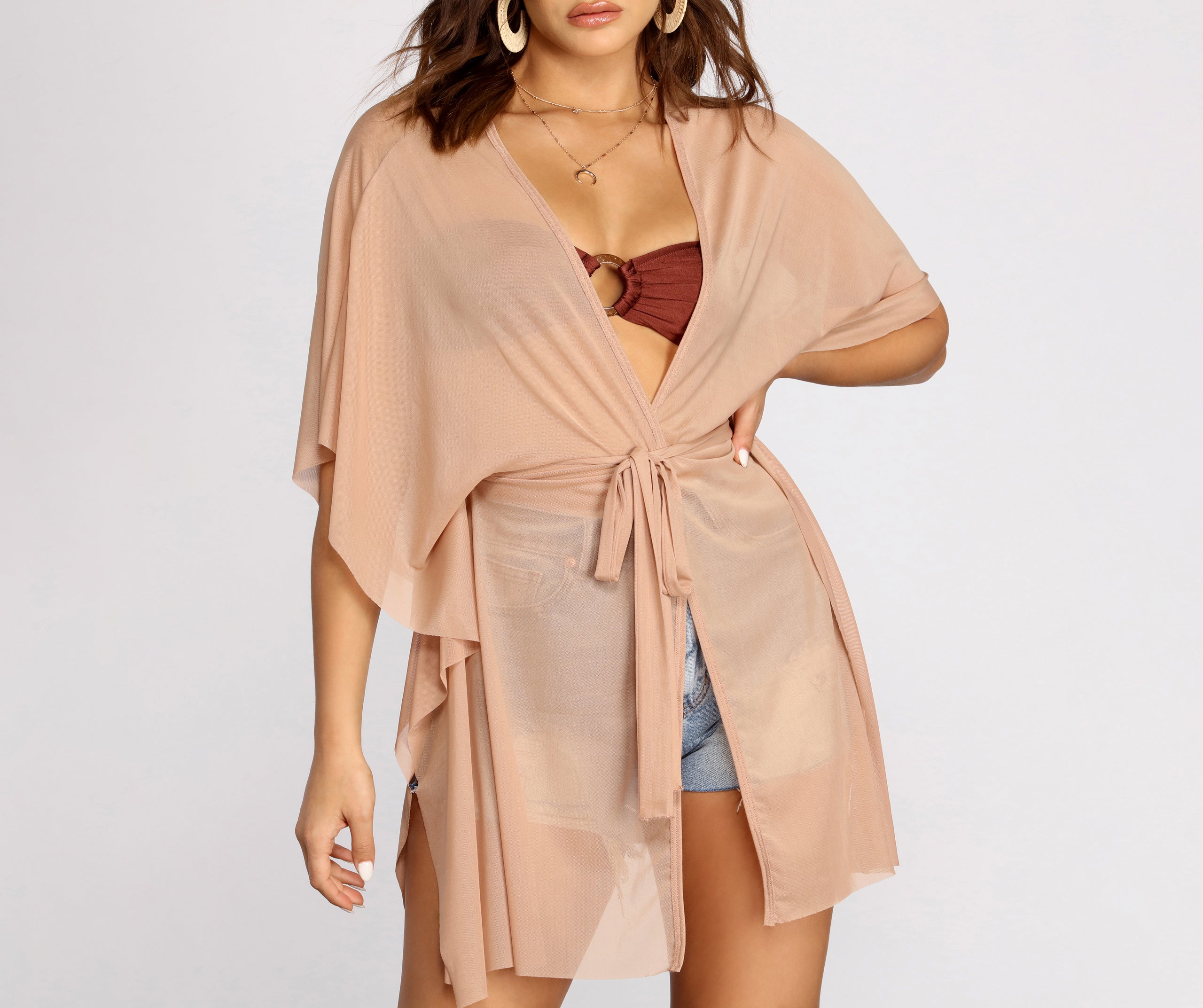 Chic And Sheer Mesh Kimono