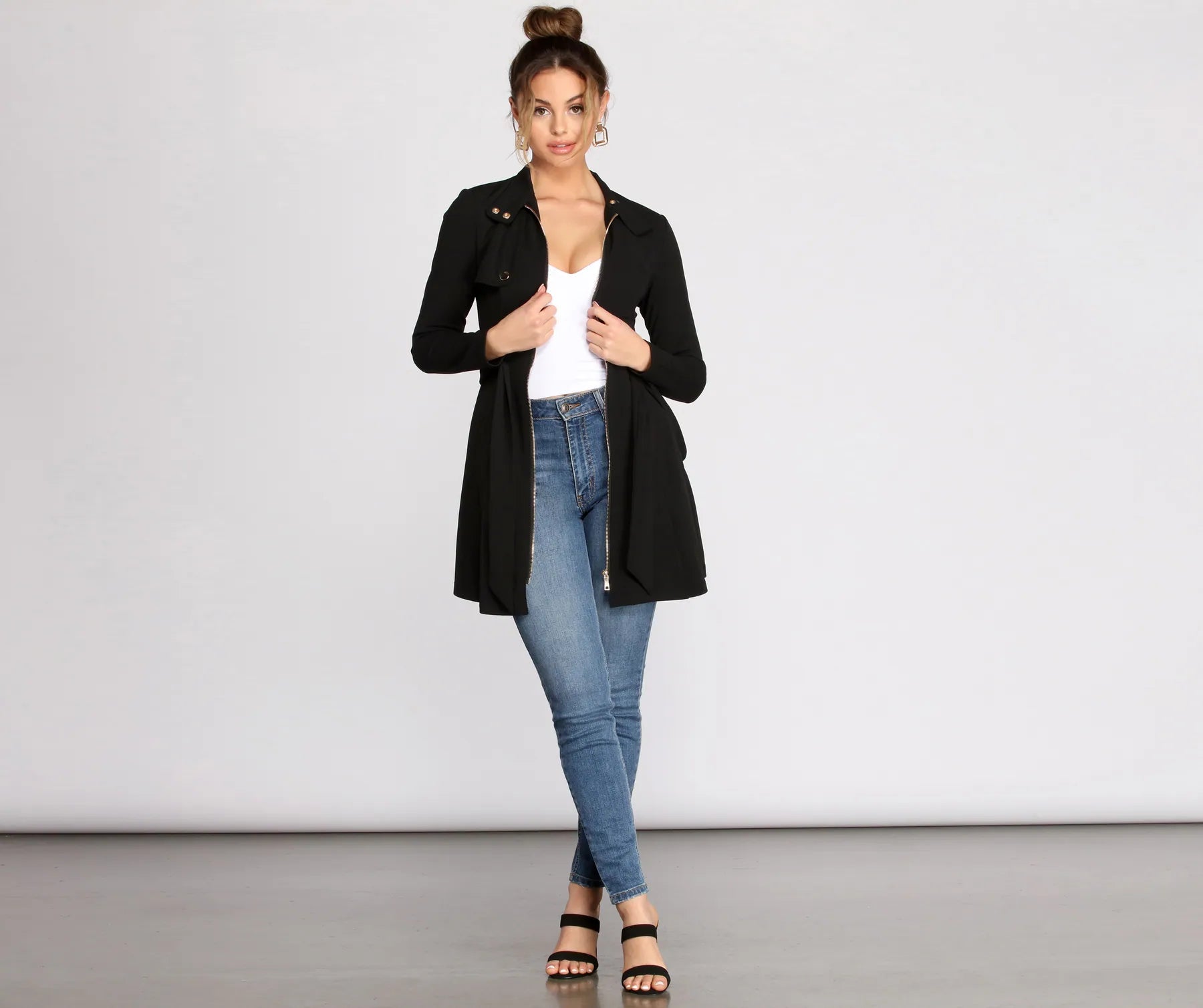 Here To Stay Tie Waist Dress Jacket