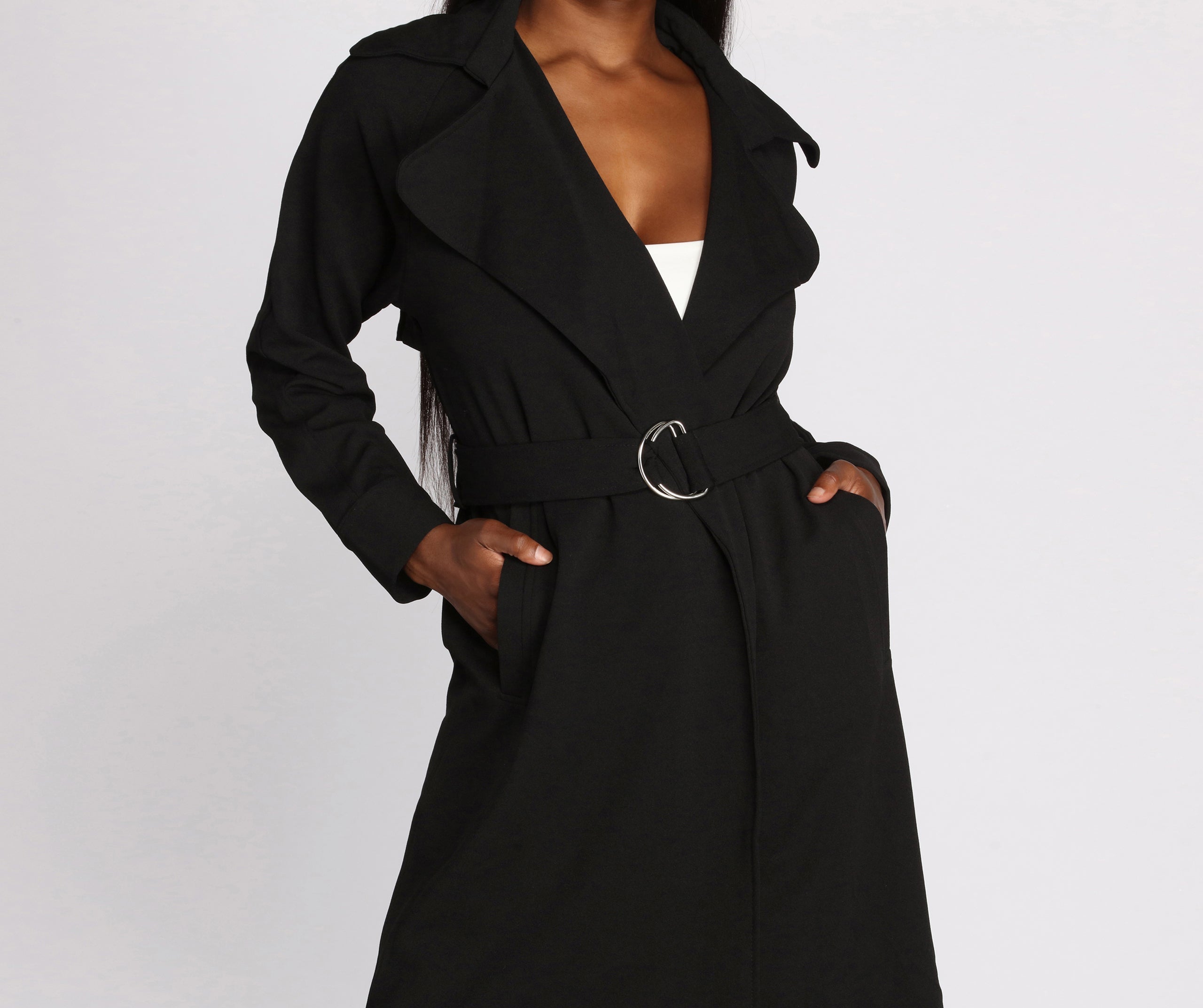 Get Down To Business Belted Trench