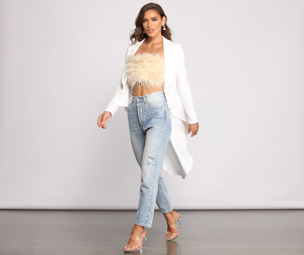 First In Class Peplum High Low Jacket